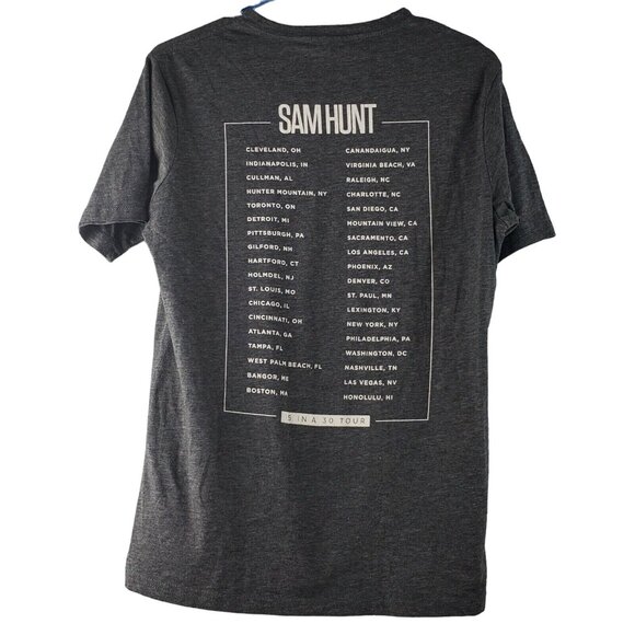 Sam Hunt 15 In A 30 Rare Tour Concert Tee Shirt Graphic Gray Sz S - Picture 2 of 4